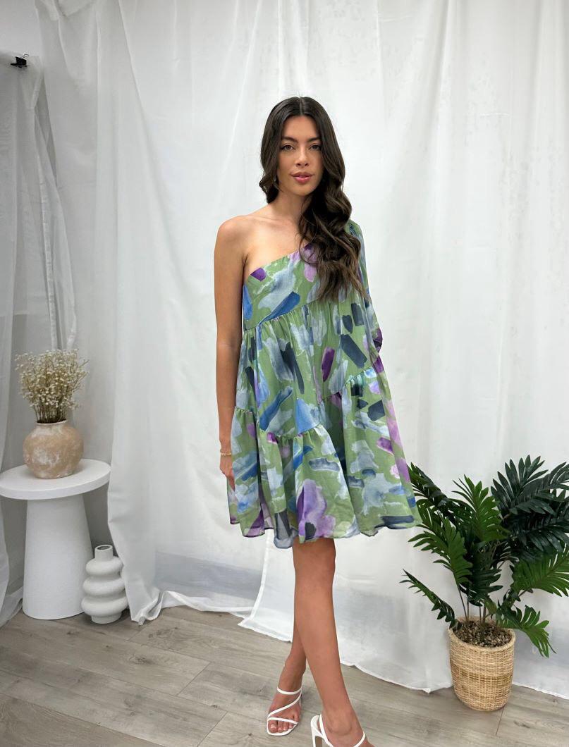 NAHLIA ONE SHOULDER MINI DRESS